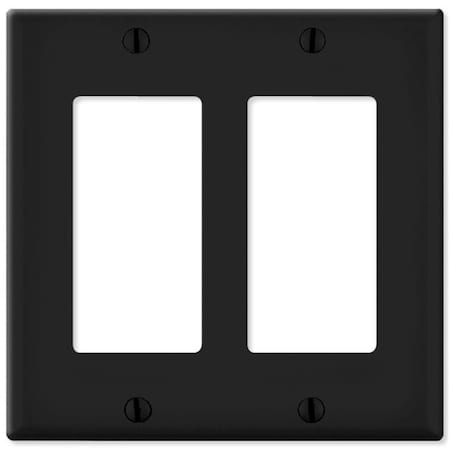 Leviton Leviton LV80409x-LV80409E Decora Wallplate; 2 Gang; Black LV80409x : LV80409E